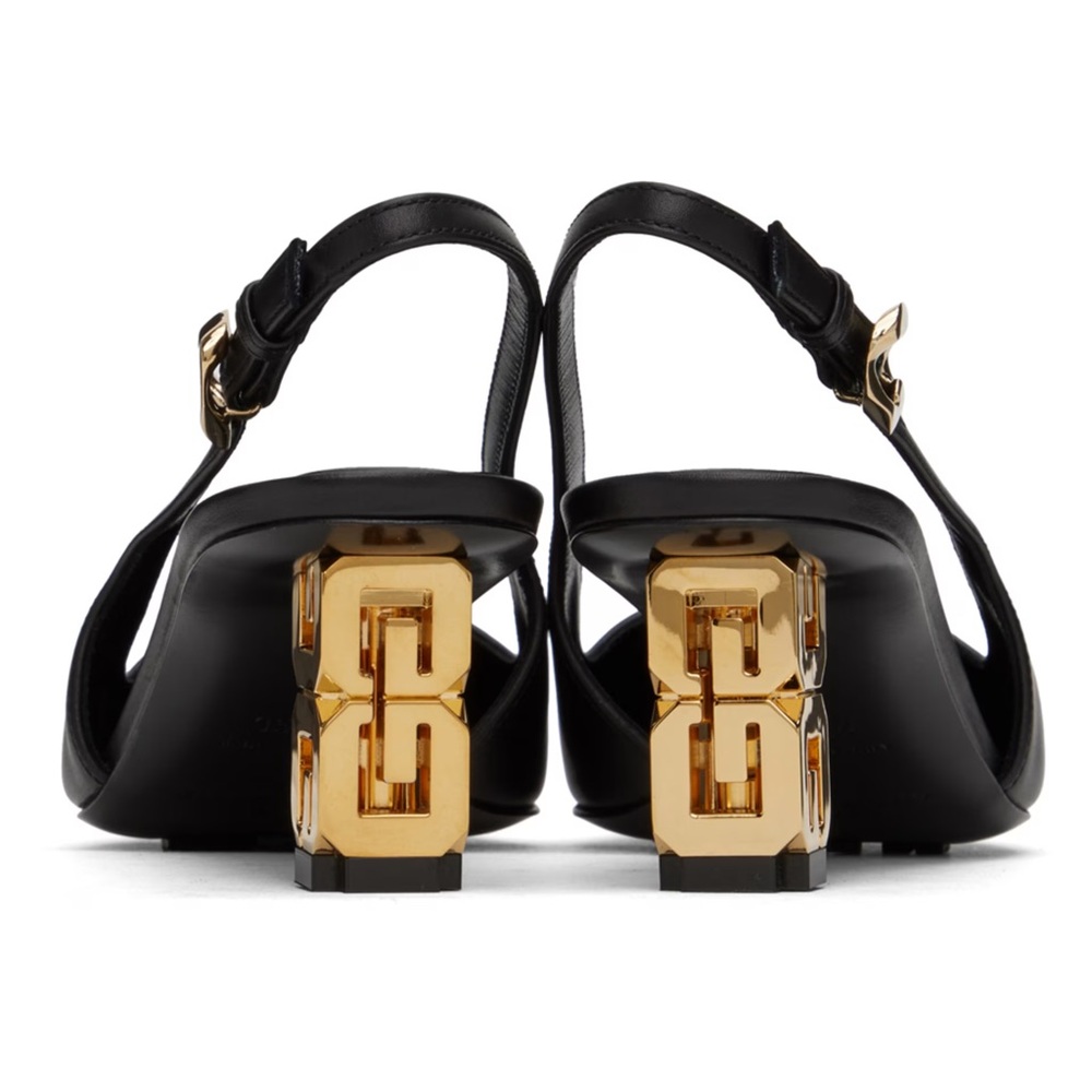 GIVENCHY | Black G Cube Slingback Heels - Picture 2 of 13